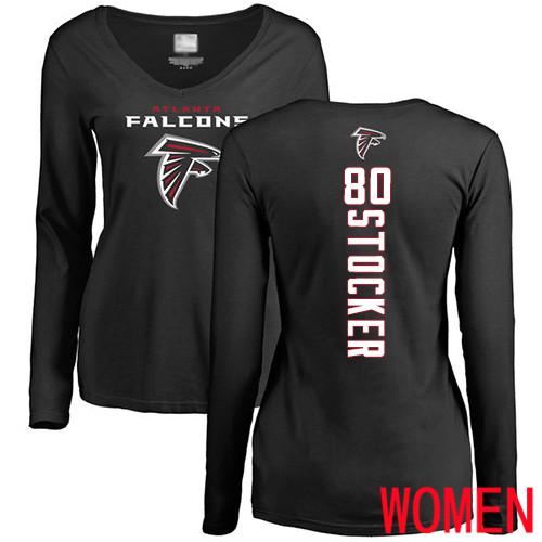 Atlanta Falcons Black Women Luke Stocker Backer NFL Football #80 Long Sleeve T Shirt